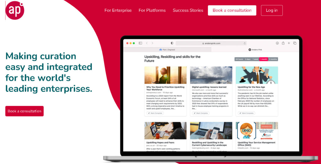 Anders Pink Content Curation Tool