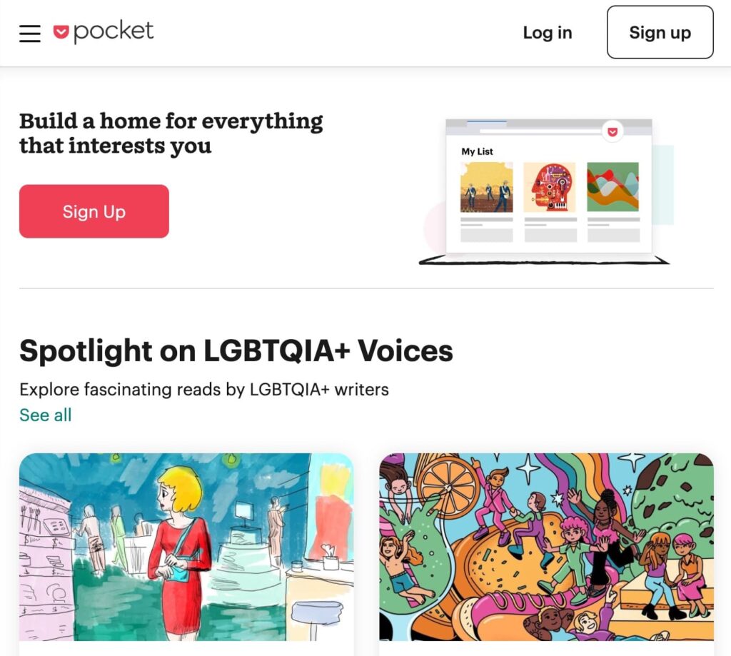 Pocket Content Curation tool